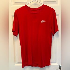 Men's Red Nike Logo T-Shirt, Size S